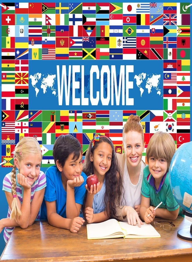 Yoirrat World Flag Banner International Flag Decorations International Welcome Banner Country Flags of The World Backdrop Decorations for School Classroom Office Sport Event Birthday Party Decor - Image 3